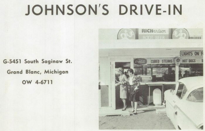 Johnsons Drive-In - 1963 Grand Blanc High School Yearbook (newer photo)